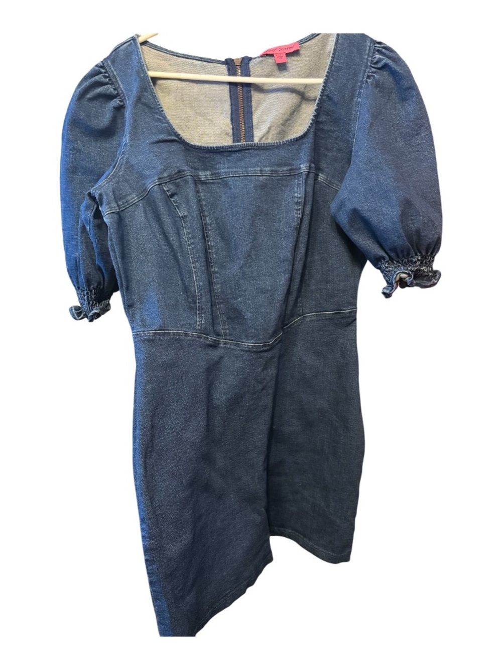 Betsey Johnson Denim Blue Puff Sleeve Midi Dress